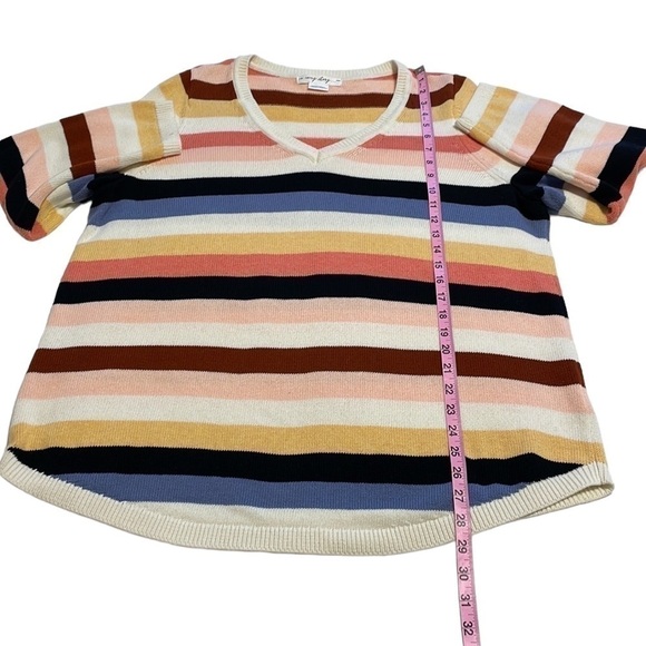Addition Elle Multi Coloured Stripe Sweater - Size 1X - Picture 7 of 9